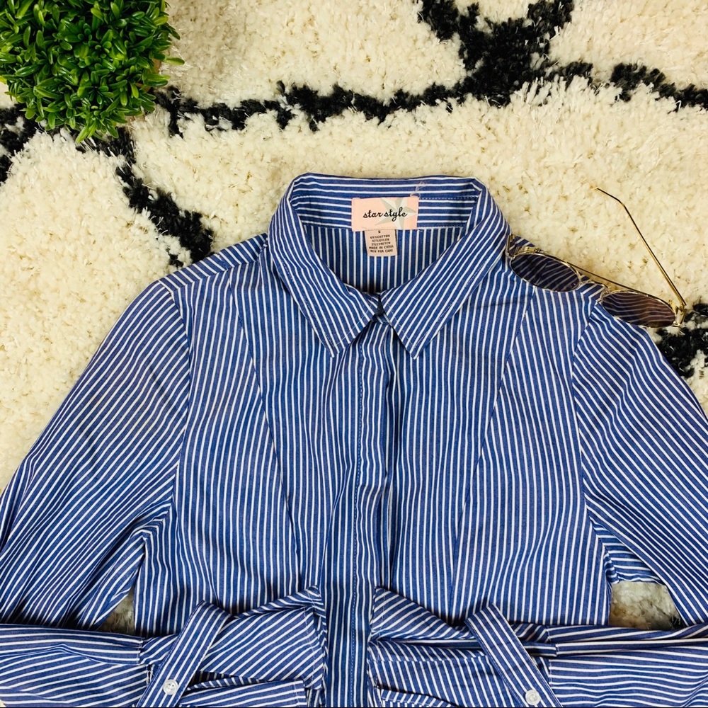 Vertical Stripped Button Down Shirt - image 3
